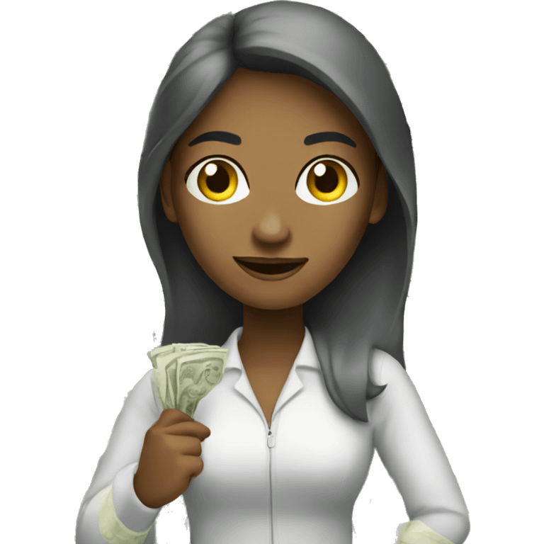 Woman with money emoji