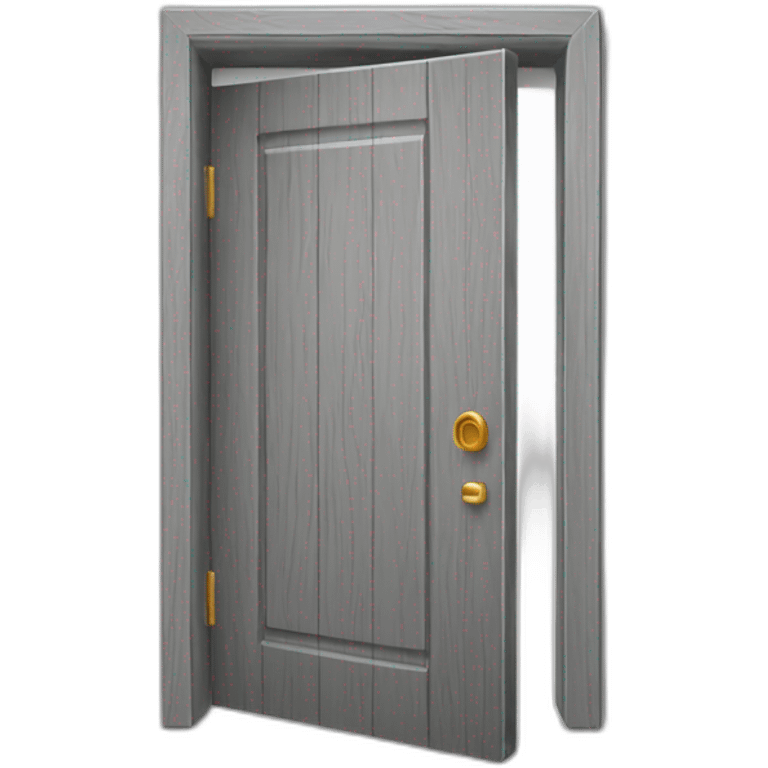 One gray wood open door perspective emoji