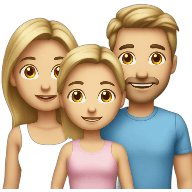 Caucasian family three kids emoji