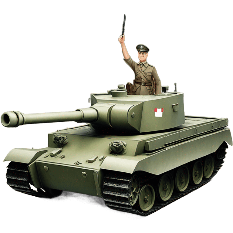 Tiger H1 tank with german officer on the tank cupola  emoji