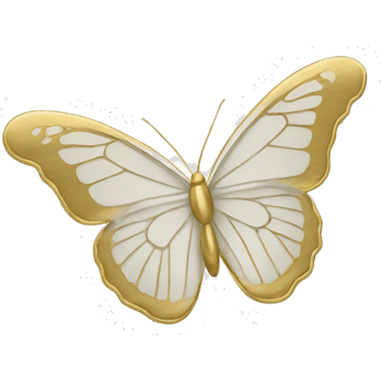 Gold outline and white butterfly  emoji