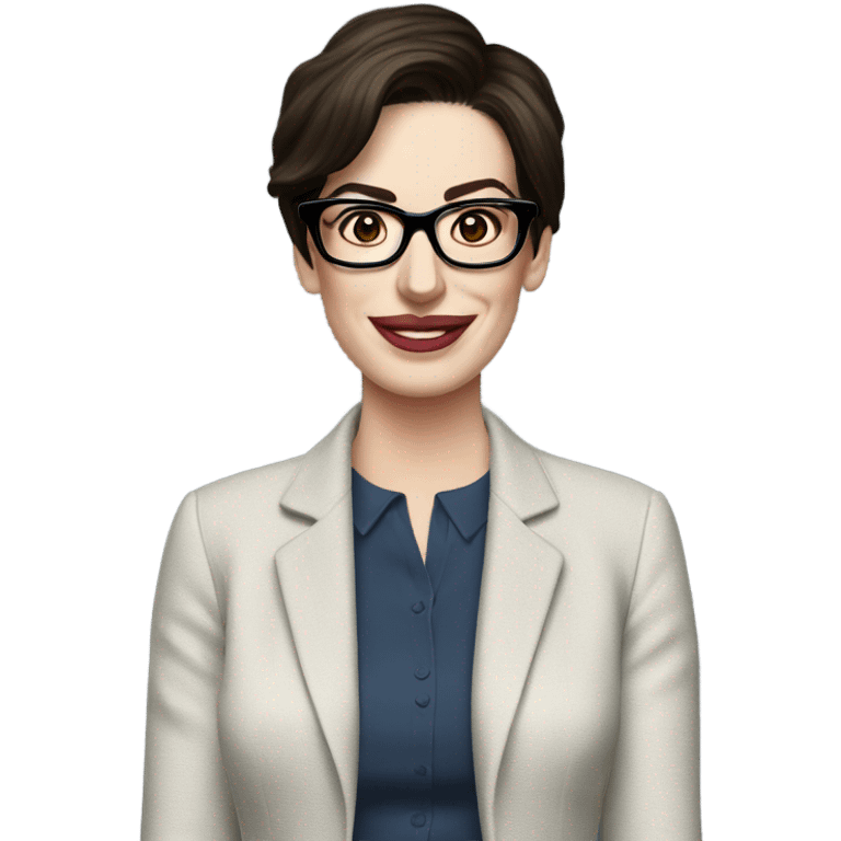 Ann hathaway with glasses  emoji