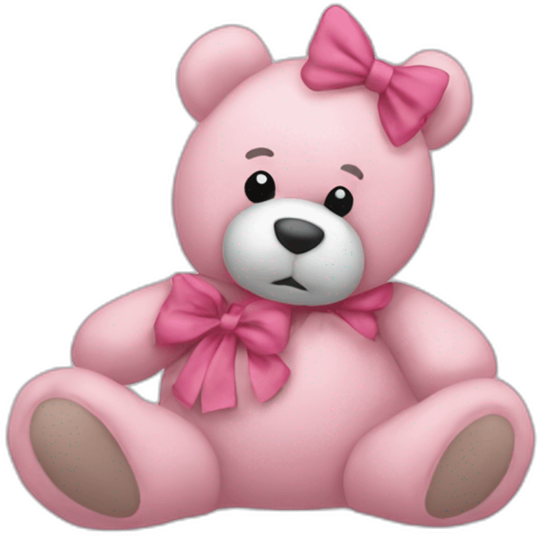 pink bow teddy bear solo emoji