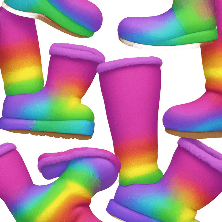 Rainbow uggs emoji