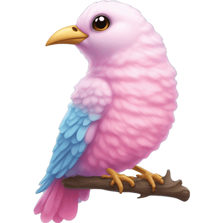 cotton candy colored bird emoji