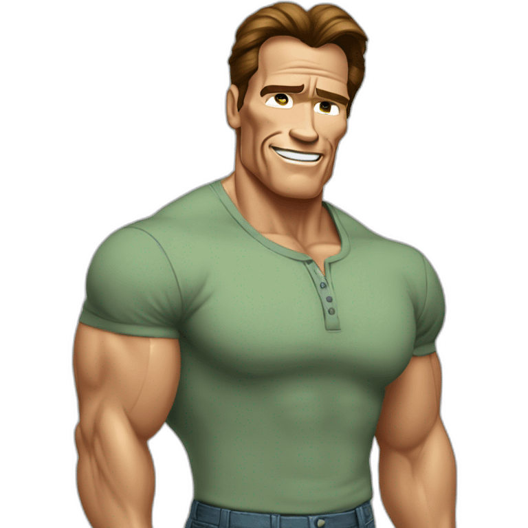 arnold schwarzenegger cartoon wearing henley emoji