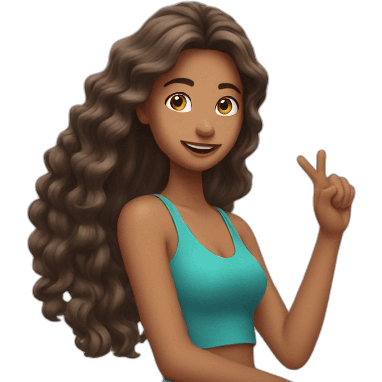 girl twirling hair in fingers emoji