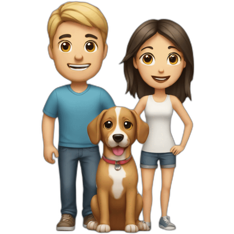 couple with cat and dog emoji