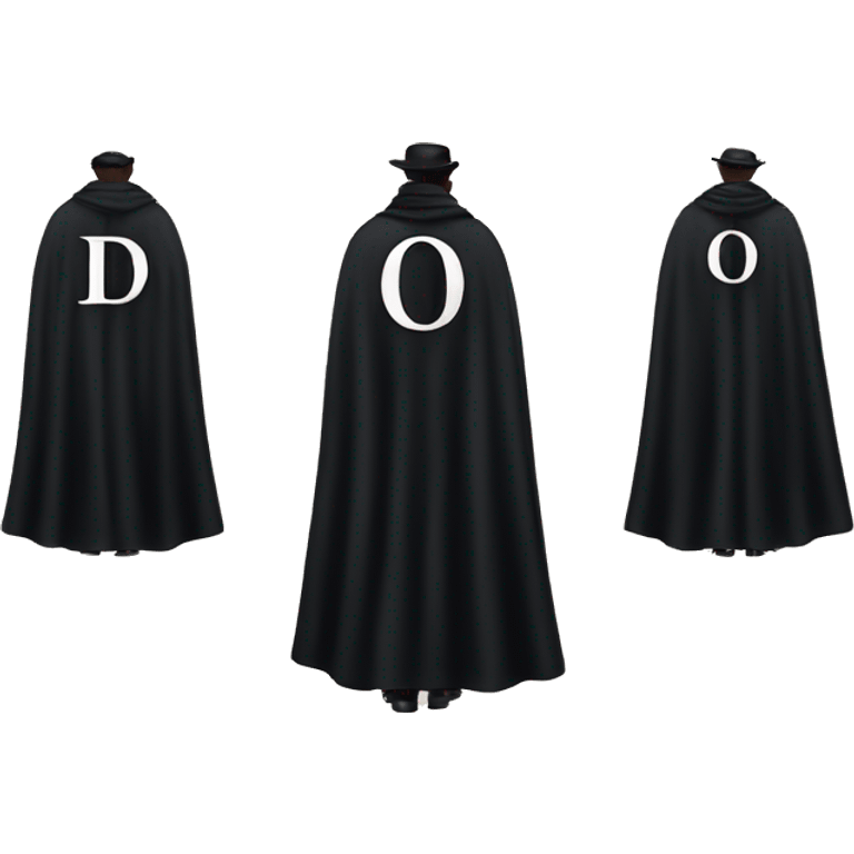 back profile of black magician, cape that says Dior, Dior logo on the cape emoji