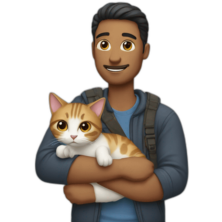 man with cat in hand emoji