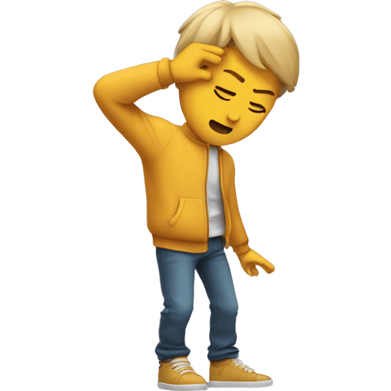 dab but one arm is over head instead of in front of face emoji