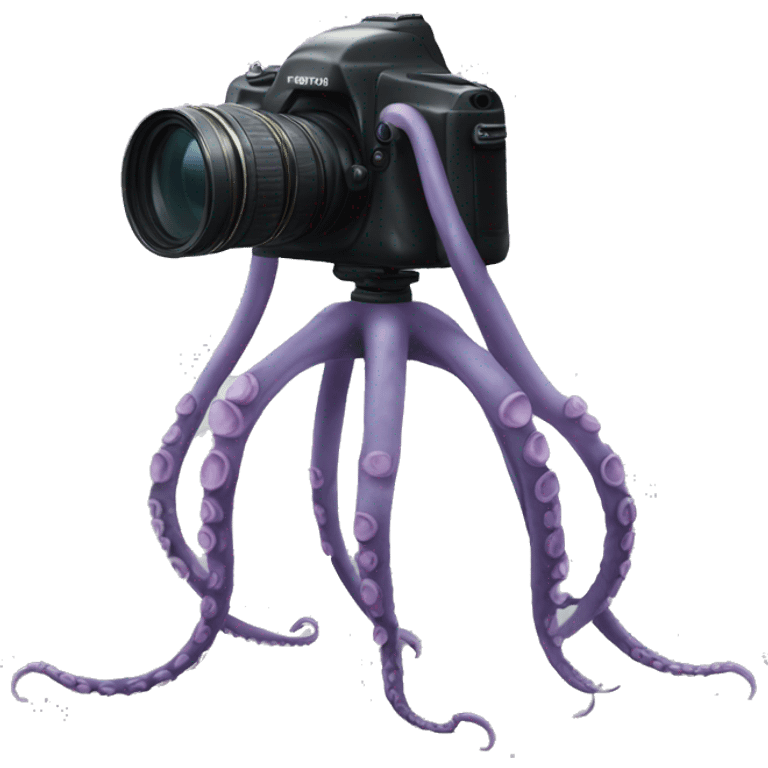 Tripod but the legs are octopus tentacles, and camera at the top emoji