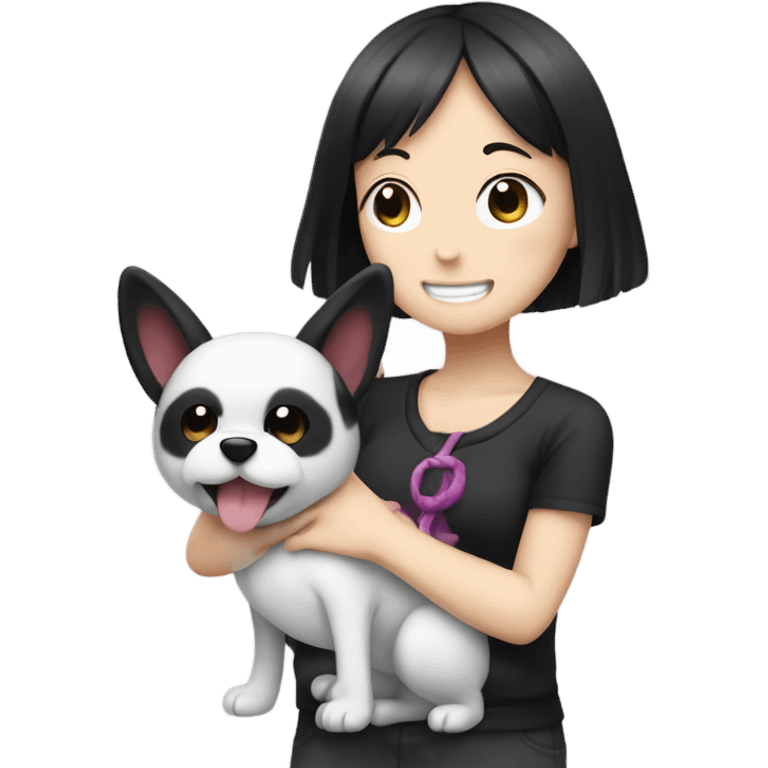 Kuromi with a dog   emoji