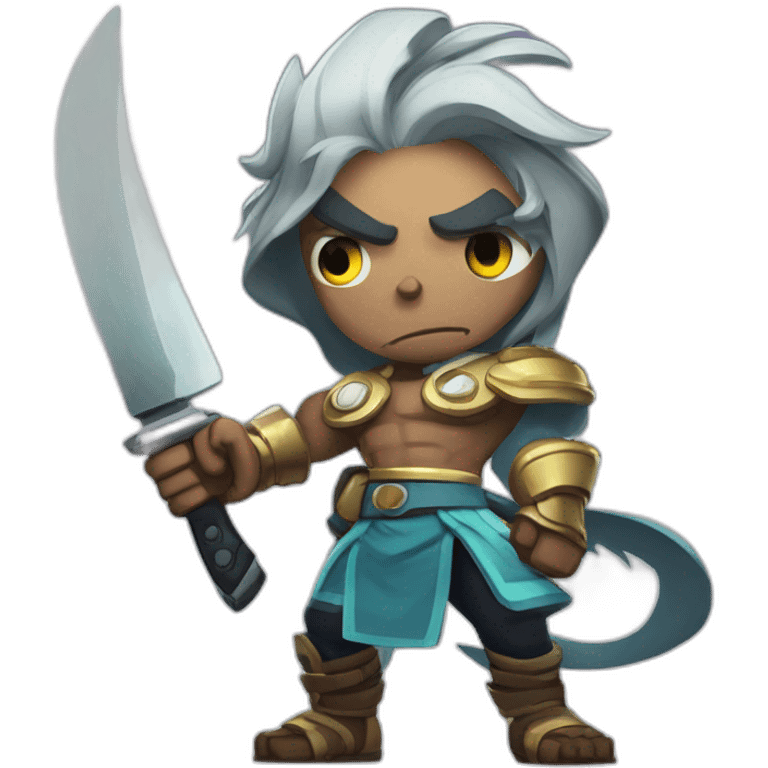 brawlhalla character giving a thumbs down with a knife in his other hand emoji