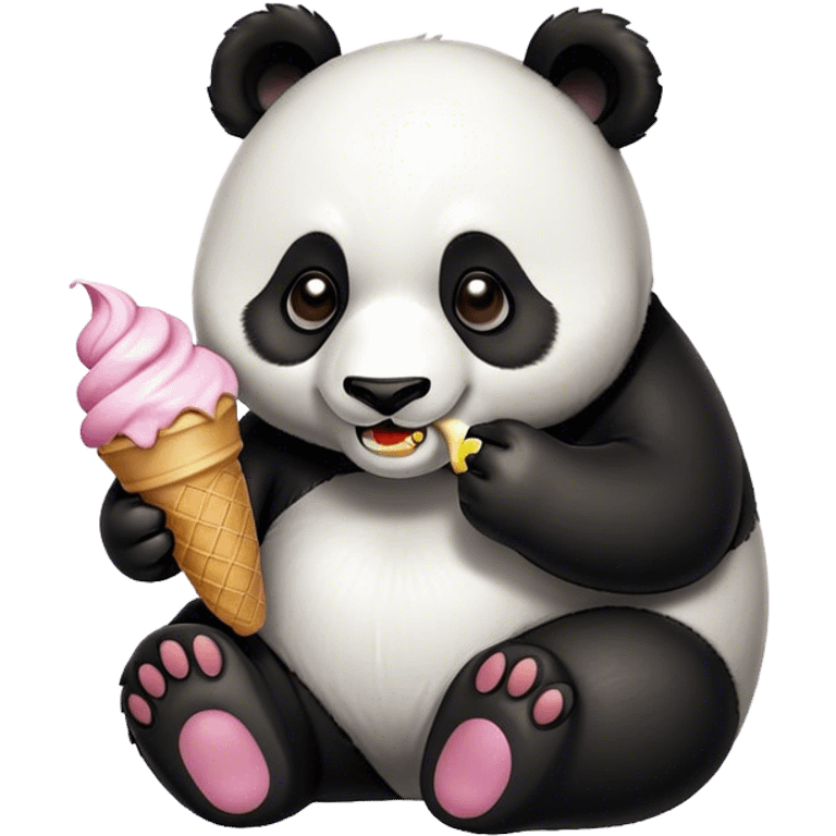 Panda eating ice cream emoji