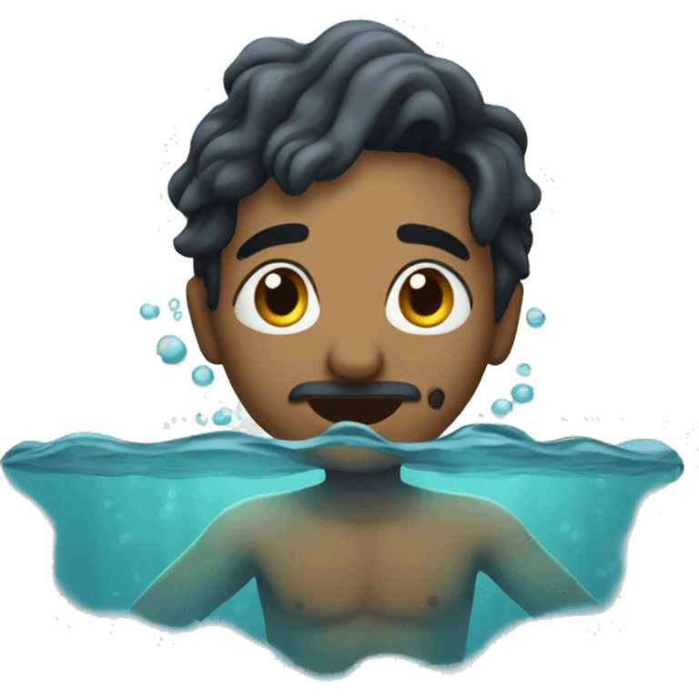 Indian under the water saying im under the water please help me emoji