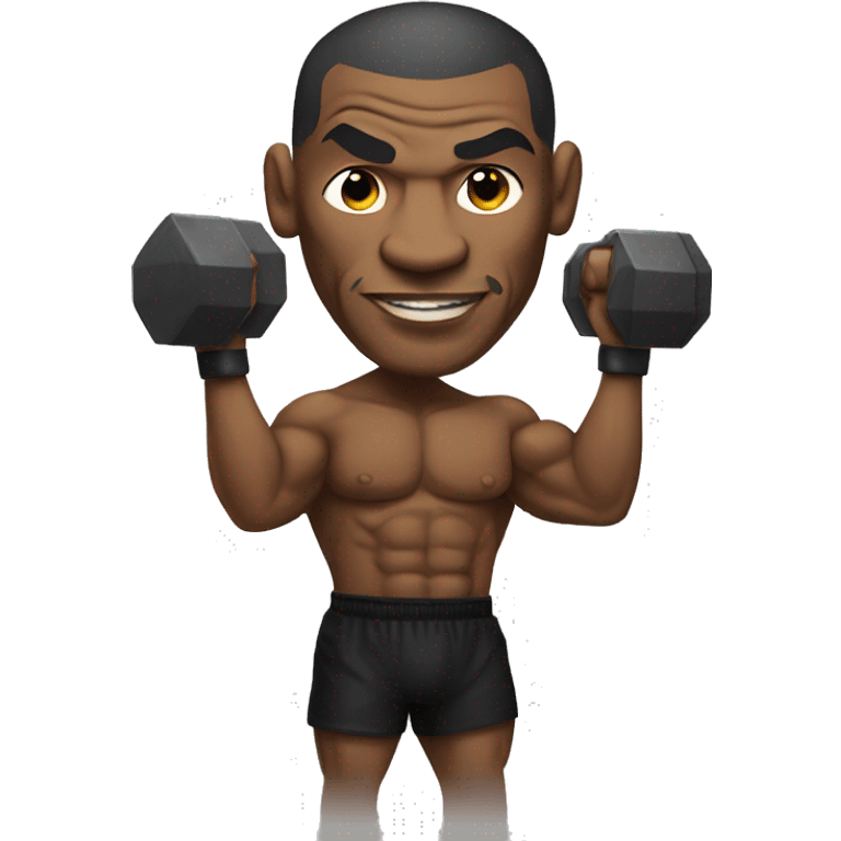 Mike Tyson holding a dumbbell emoji