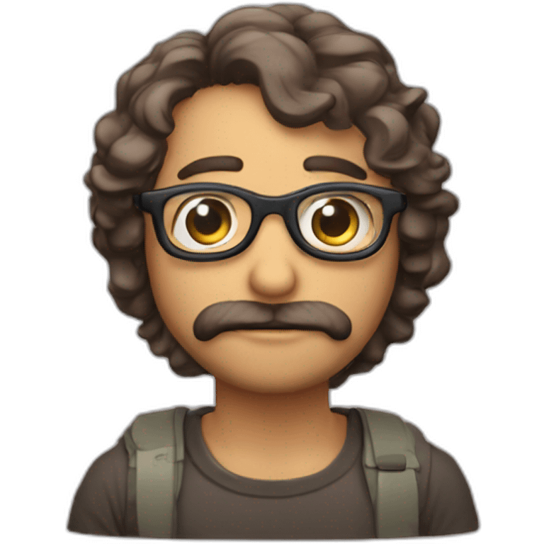 la misma persona con lentes y sin barba emoji