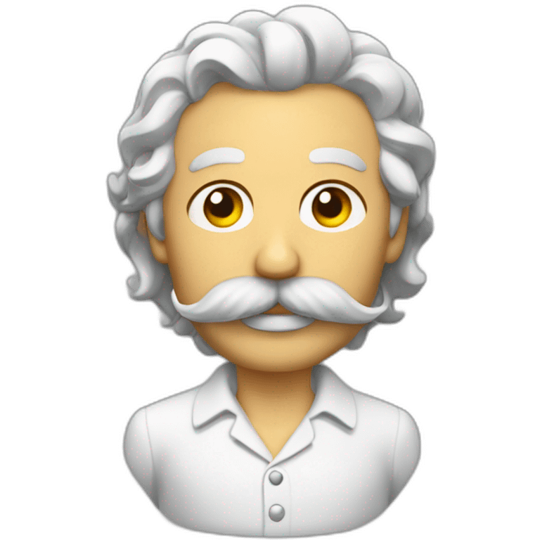 Un homme avec une moustache toodbrush et des cheuveux sur le cotes emoji