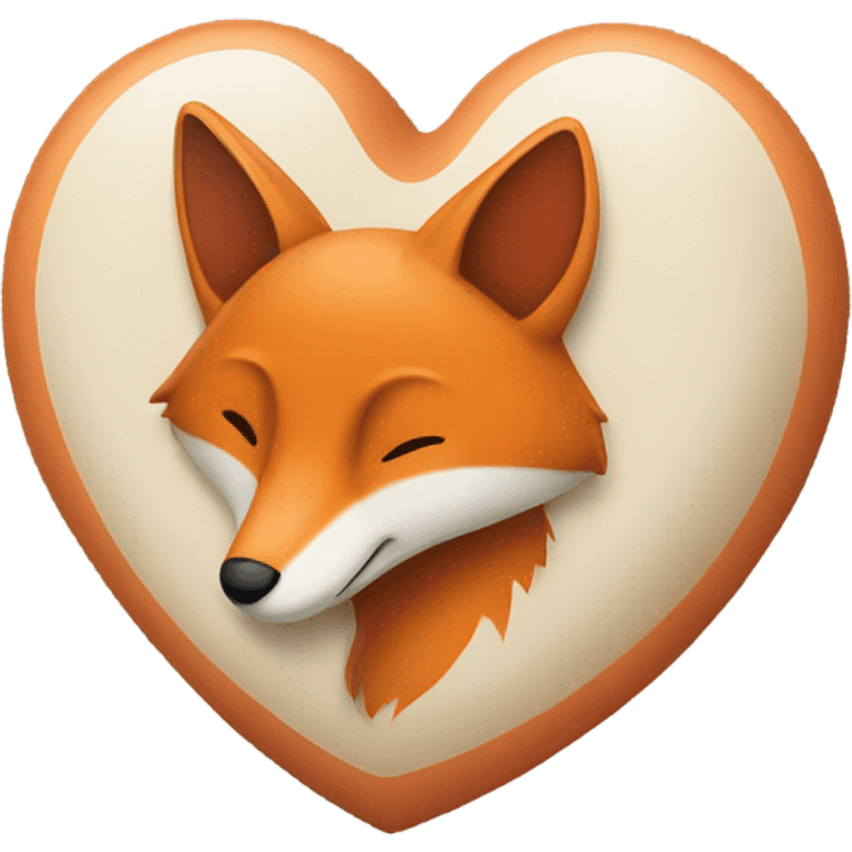 Heart with fox inside emoji