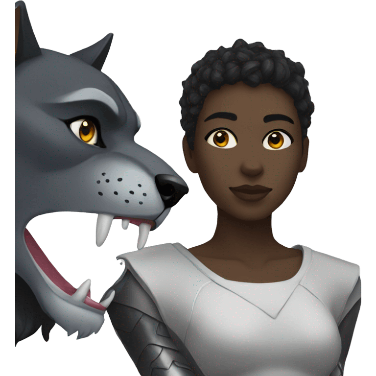 black panther with white wolf emoji