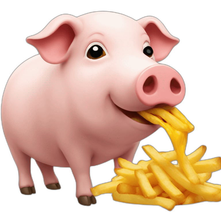 cochon qui mange des frites emoji