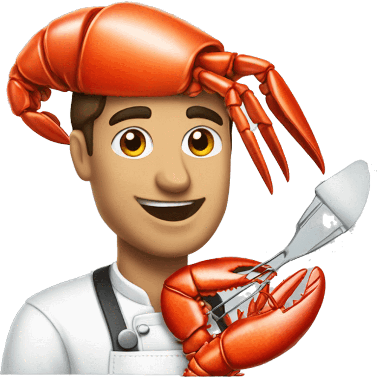 A person cooking a lobster  emoji