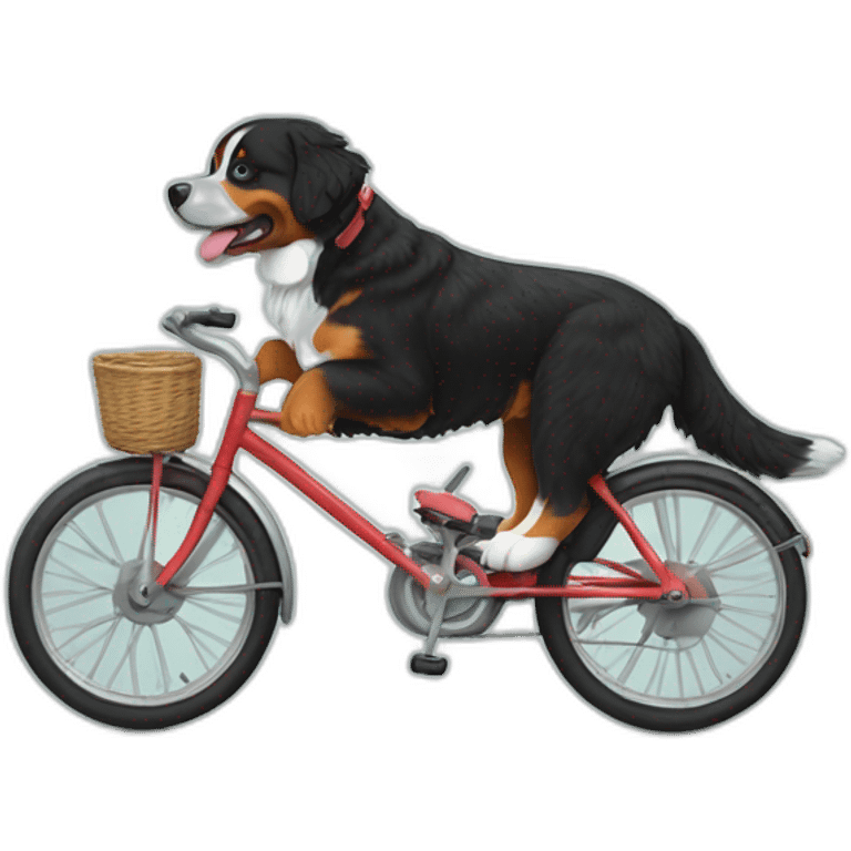 Bernese mountain dog on a bike emoji