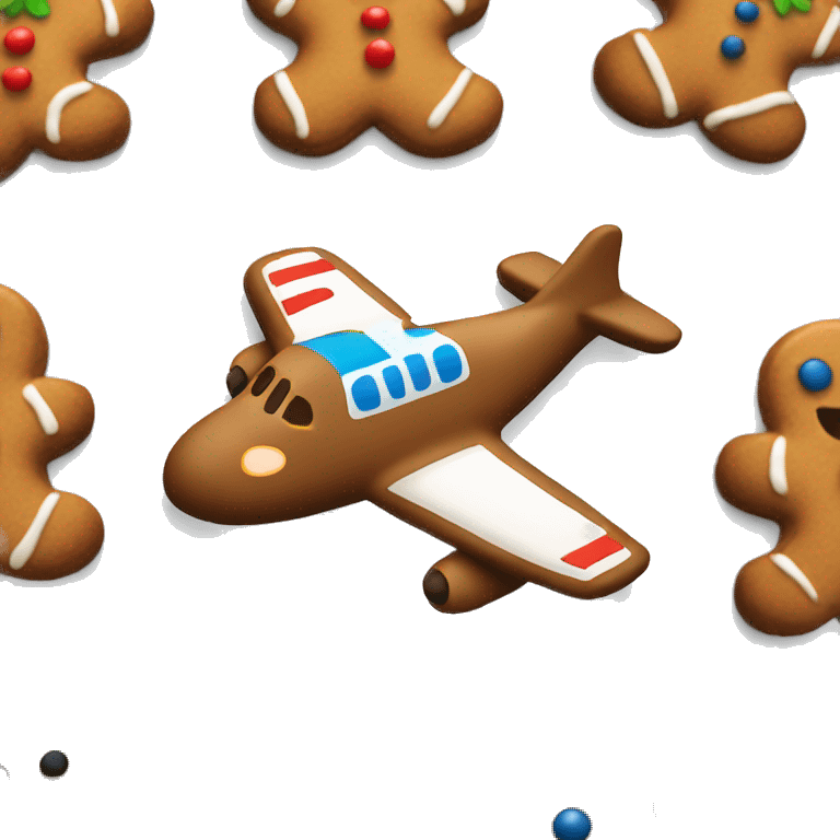 Gingerbread cookie on airplane  emoji