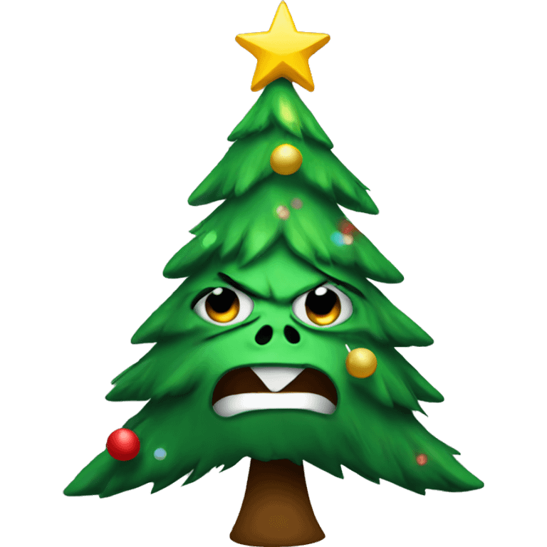 Angry Christmas tree emoji