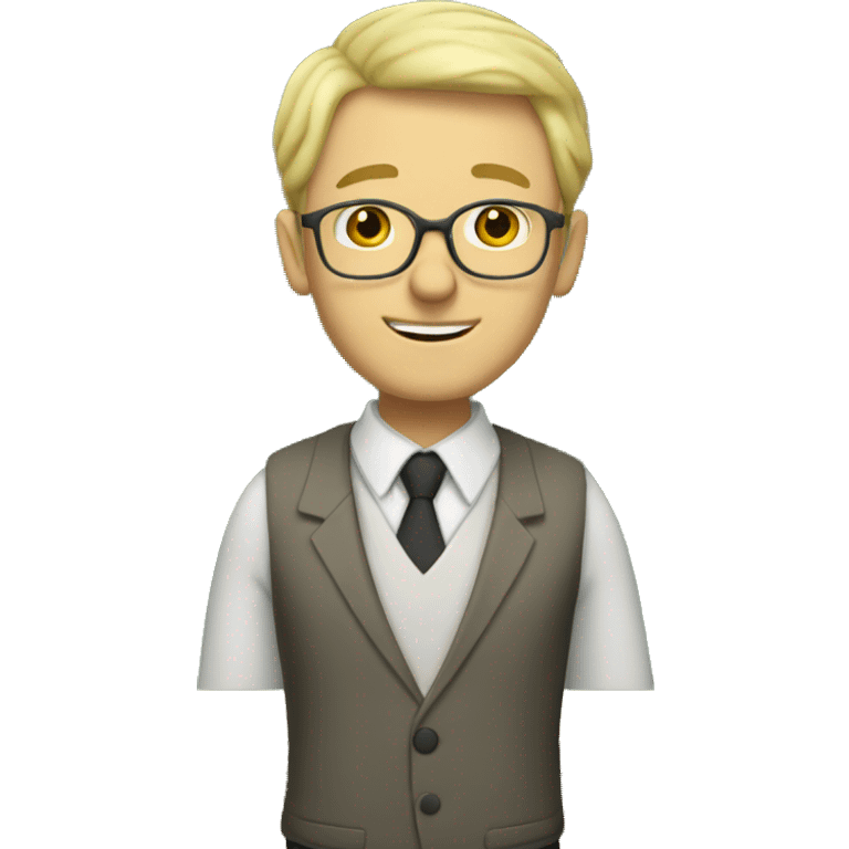 old blond short hair male teacher emoji