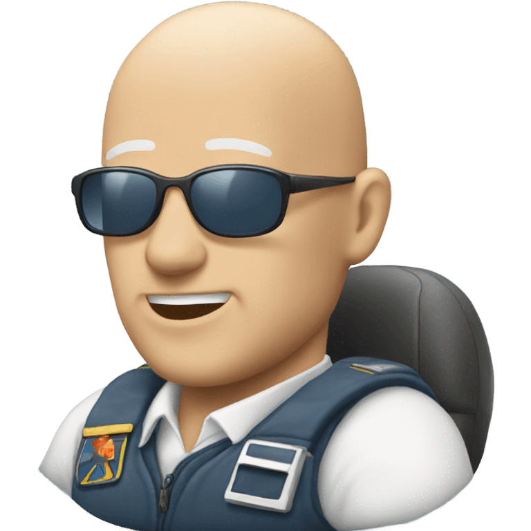 Bald guy flying an airplane  emoji