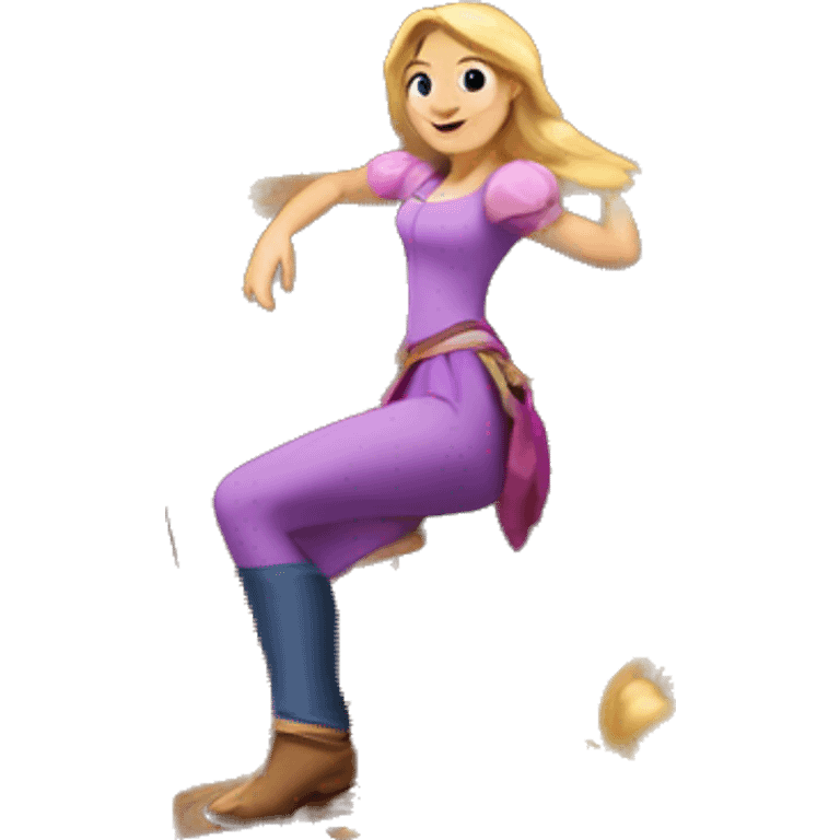 Rapunzel climbing up her tower emoji