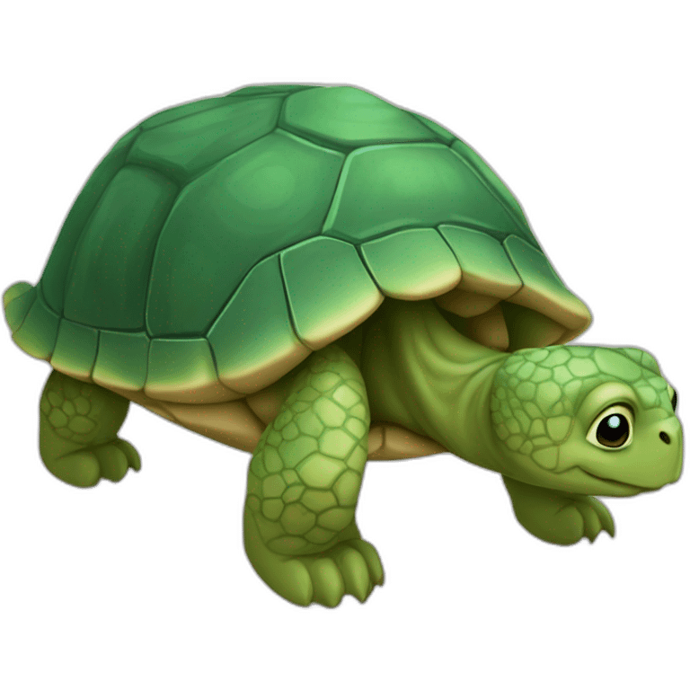 Une tortue sur un ours emoji