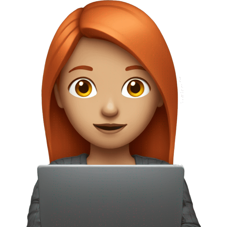 A red-haired girl with a laptop emoji