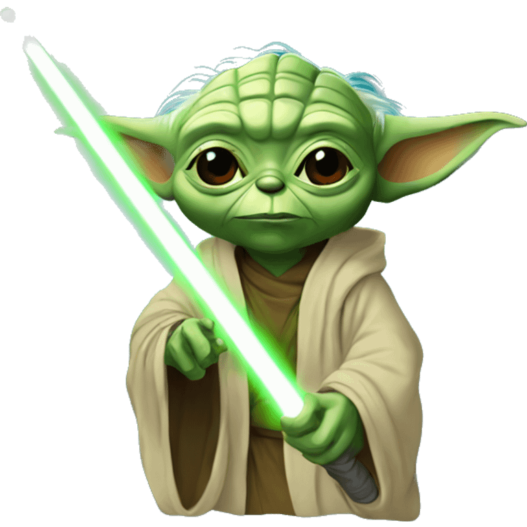 Yoda with planet emoji