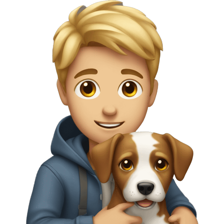 Boy with dog emoji