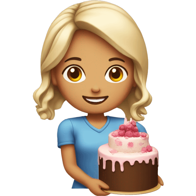 girl with cake emoji