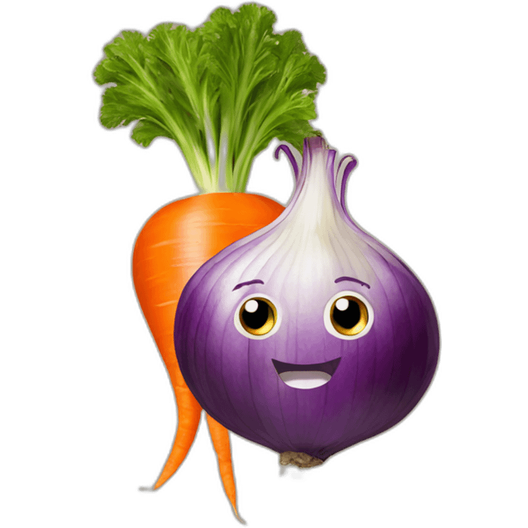 2 onions behind carrot emoji