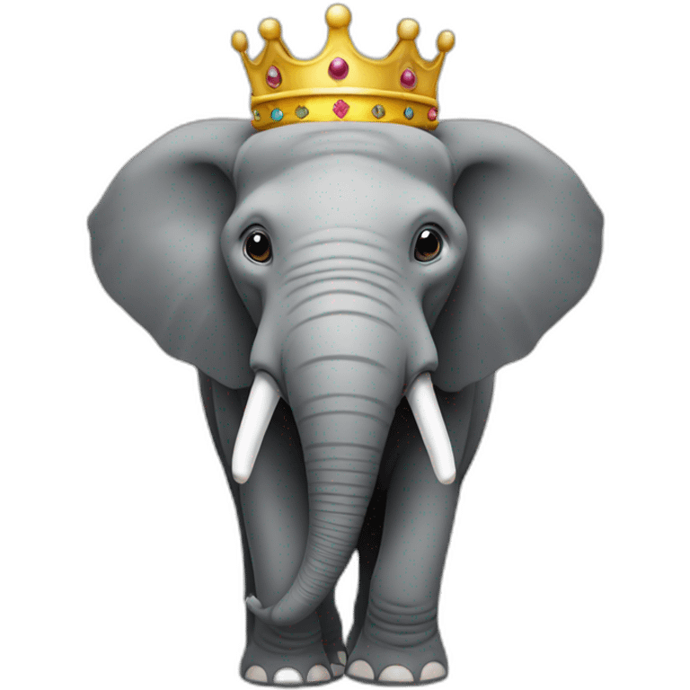 Éléphant avec couronne emoji