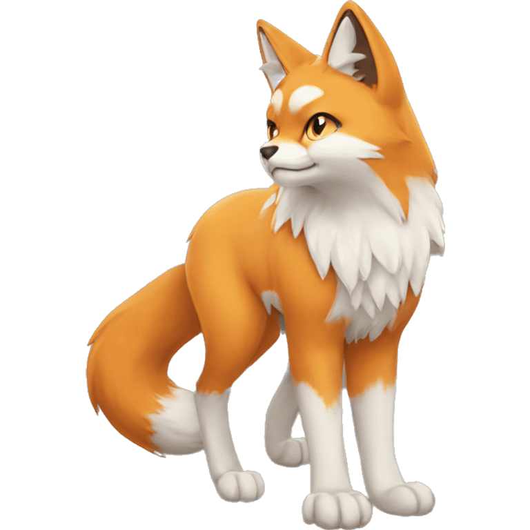 a cat-fox-Fakémon-hybrid full body emoji