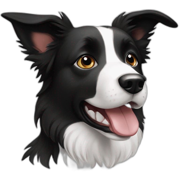 Short hair border collie black and white emoji