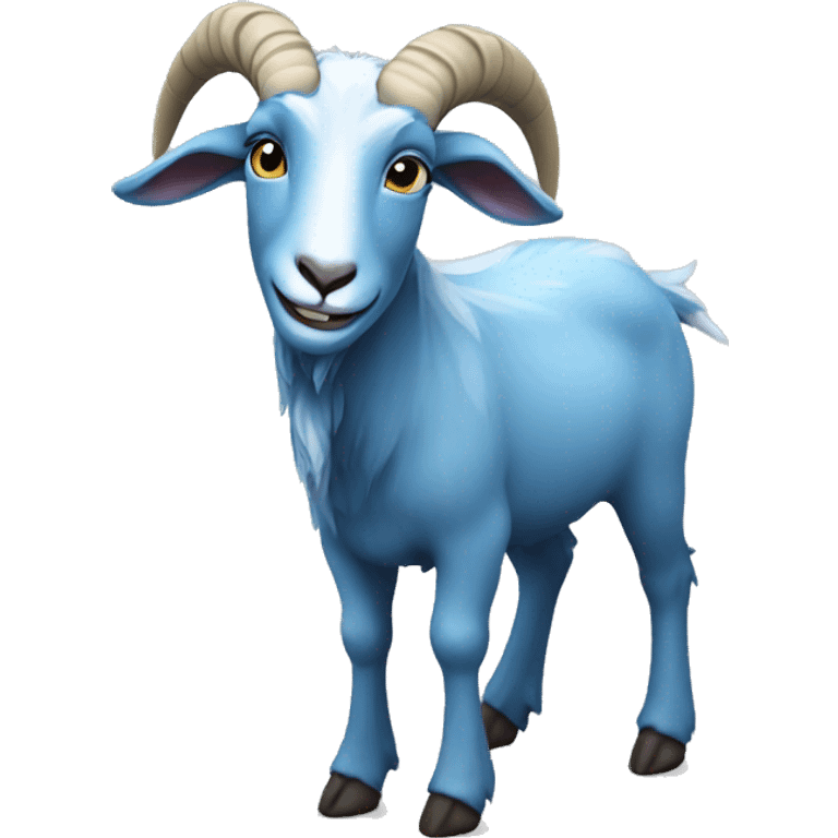 Blue goat whole body pretty smiling emoji