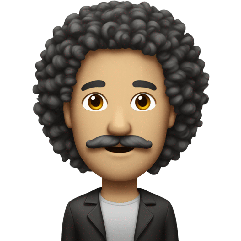 White man with big curly hair and mustache emoji