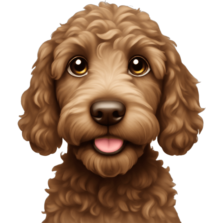 Brown Labradoodle puppy emoji