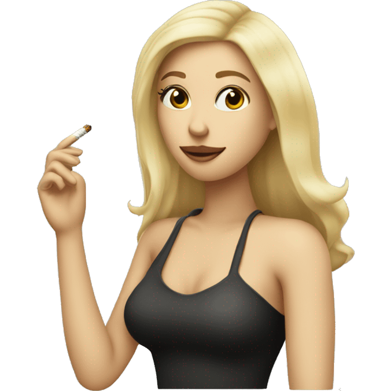 Blonde girl with medium long hair smoking a sigarette  emoji