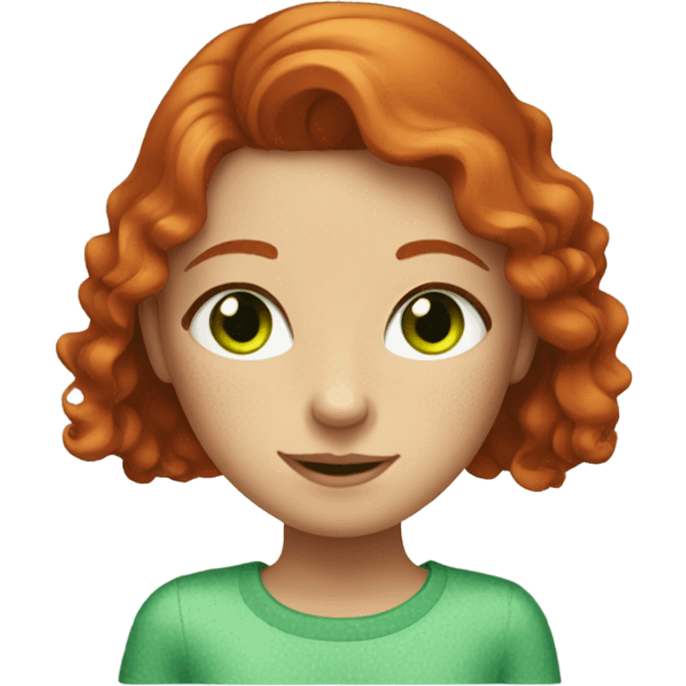 Redhead girl with freckles and green eyes emoji