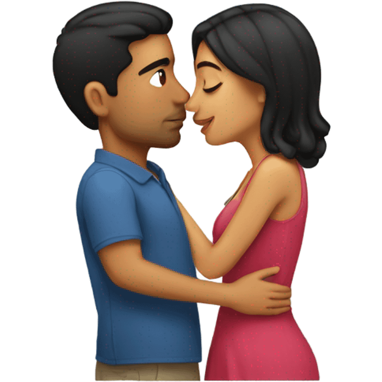 Latino man kissing his latina girl emoji