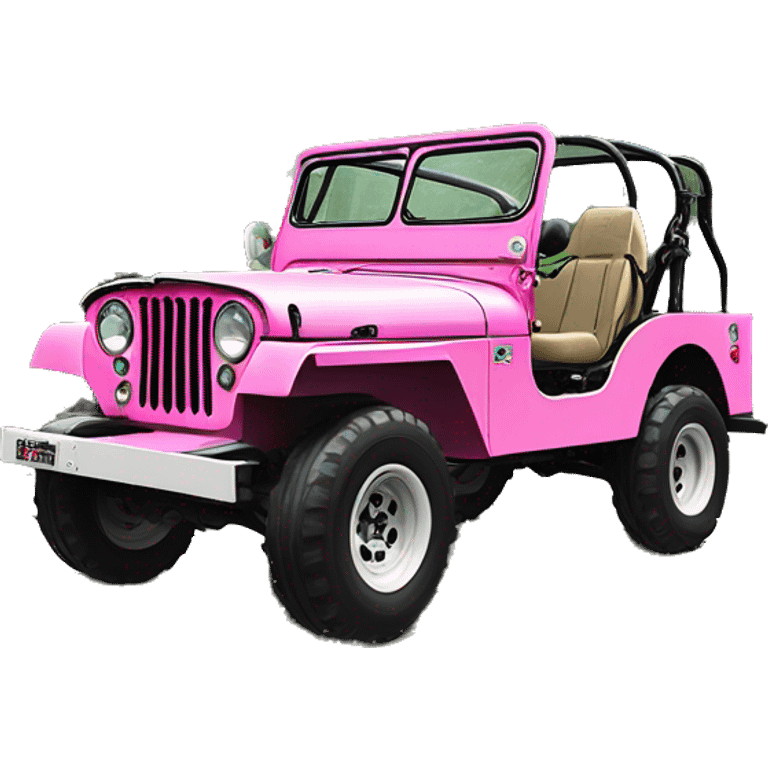 jungle tour 1973 Willy’s pearly pink cj  jeep with installed winch  emoji