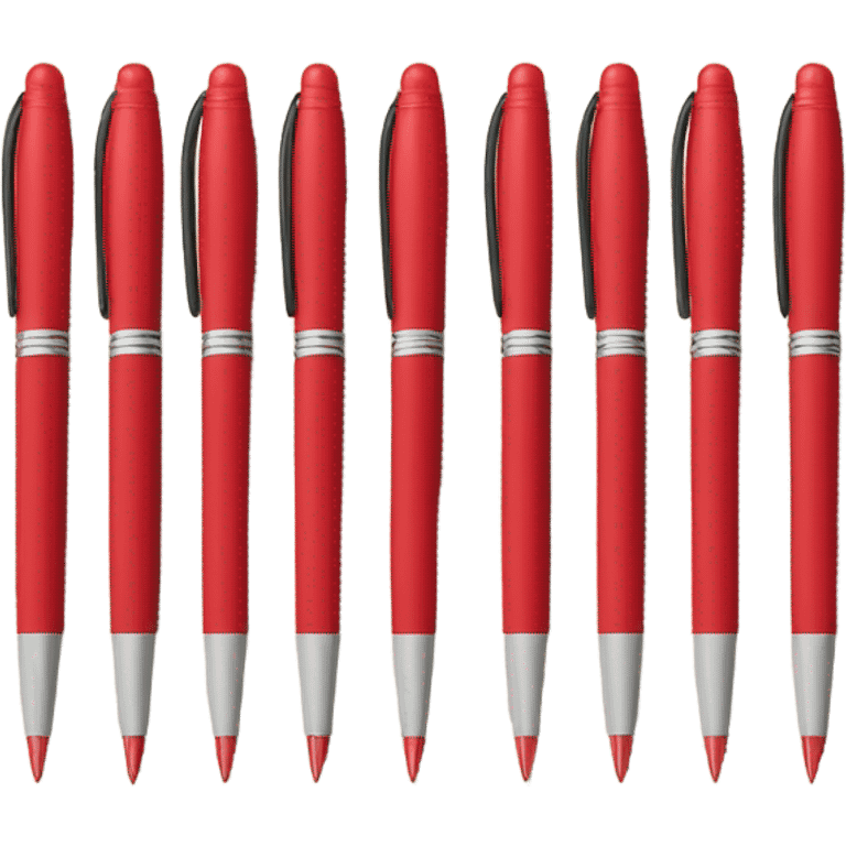 10 red pens in a desk emoji